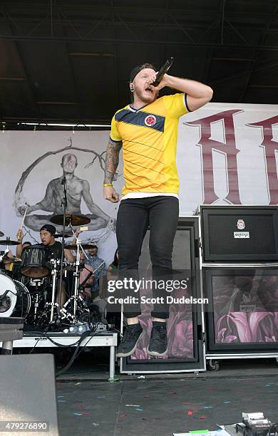 Singer Dave Stephens of We Came As Romans performs onstage at Seaside Park on June 21, 2015 in Ventura, California.