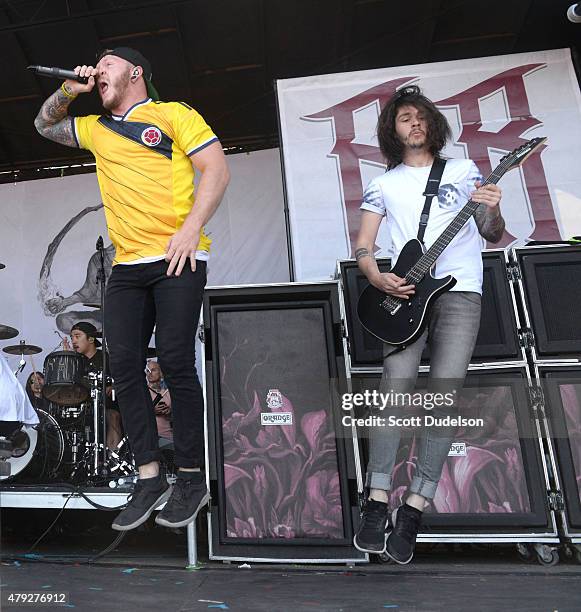 Singer Dave Stephens of We Came As Romans performs onstage at Seaside Park on June 21, 2015 in Ventura, California.