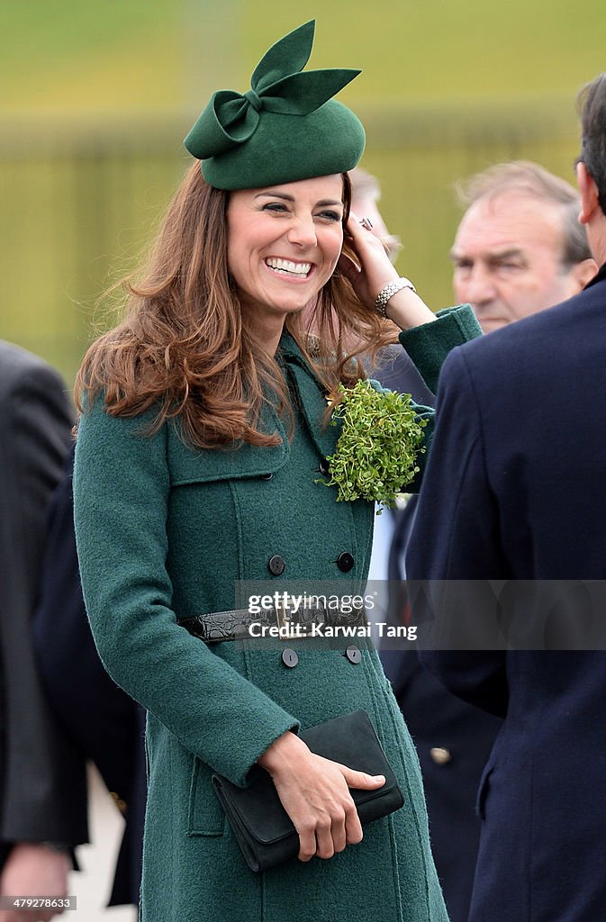 The Duke And Duchess Of Cambridge Attend The St Patrick's Day Parade At Mons Barracks, Aldershot