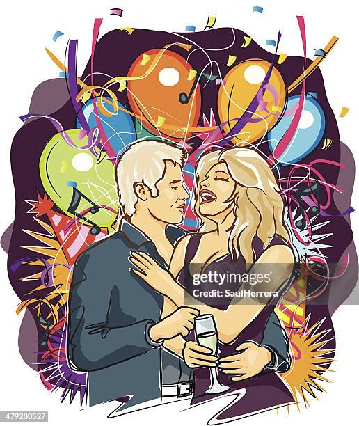 ilustraciones, imágenes clip art, dibujos animados e iconos de stock de pareja fiesta de fin de año boceto - lindy hop