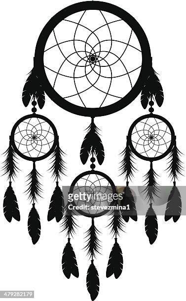 traumfänger-silhouette - apache culture stock-grafiken, -clipart, -cartoons und -symbole