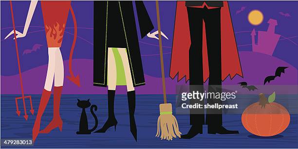 holloween party - stage costume stock illustrations