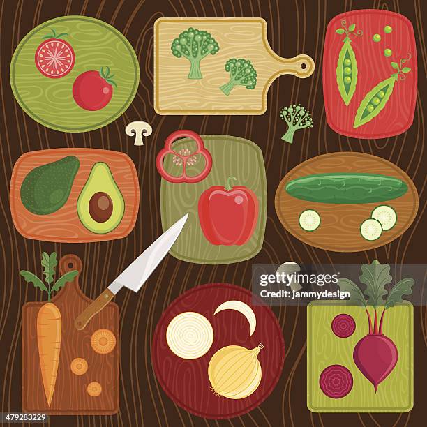 野菜カティングボード - エンドウマメの鞘点のイラスト素材／クリップアート素材／マンガ素材／アイコン素材