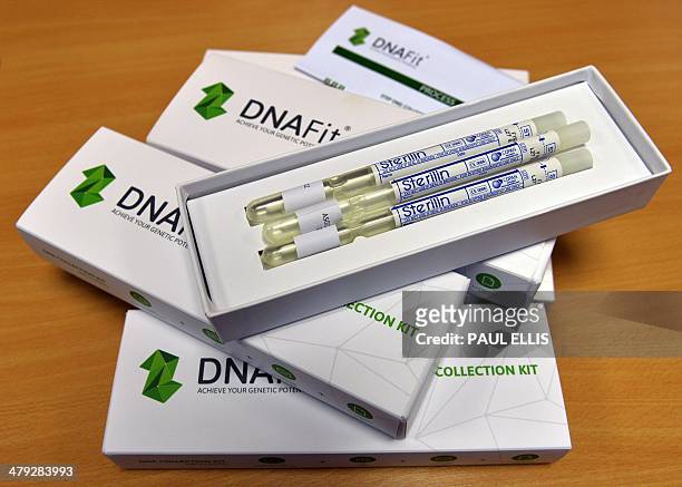 Swab testing kit is pictured in Manchester, north-west England, on March 17, 2014. AFP PHOTO/PAUL ELLIS