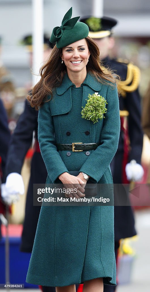 The Duke And Duchess Of Cambridge Attend The St Patrick's Day Parade At Mons Barracks, Aldershot