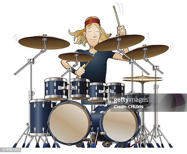 super star drummer solo - snare drum stock illustrations