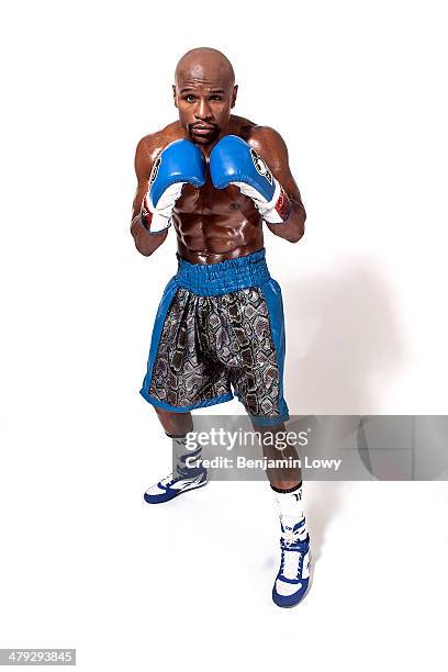 Boxer Floyd Mayweather is photographed for ESPN - The Magazine on August 10, 2013 in Las Vegas, Nevada.