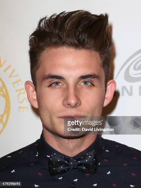 Personality James Kennedy attends the Queen of the Universe International Beauty Pageant at the Saban Theatre on March 16, 2014 in Beverly Hills,...
