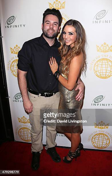 Musician Mike Shay and TV personality Scheana Marie attend the Queen of the Universe International Beauty Pageant at the Saban Theatre on March 16,...