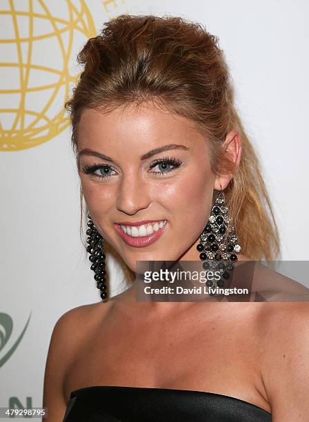 Actress Angelique Cooper attends the Queen of the Universe International Beauty Pageant at the Saban Theatre on March 16, 2014 in Beverly Hills,...