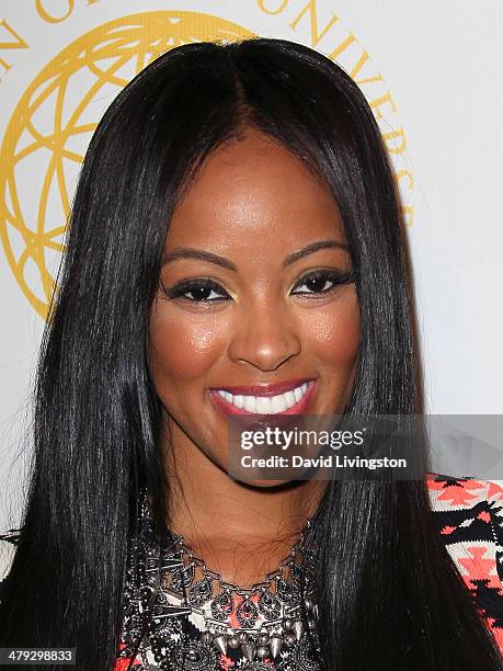 Personality Malaysia Pargo attends the Queen of the Universe International Beauty Pageant at the Saban Theatre on March 16, 2014 in Beverly Hills,...