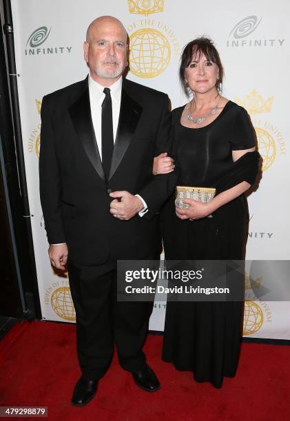 Actor Sam Dobbins and Patsy Dunn attend the Queen of the Universe International Beauty Pageant at the Saban Theatre on March 16, 2014 in Beverly...