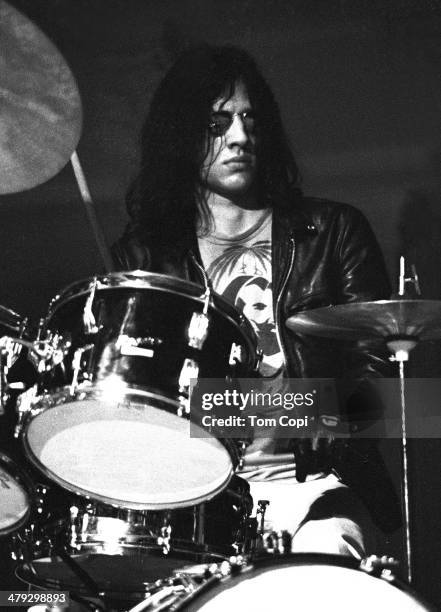 Drummer Scott Asheton of Iggy andThe Stooges performs in 1970 in Ann Arbor, Michigan.