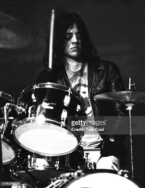 Drummer Scott Asheton of Iggy andThe Stooges performs in 1970 in Ann Arbor, Michigan.