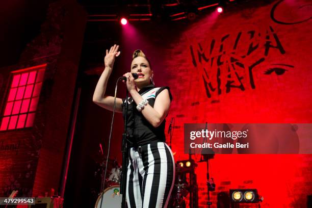 Imelda May performs on stage at The Roundhouse on March 17, 2014 in London, United Kingdom.