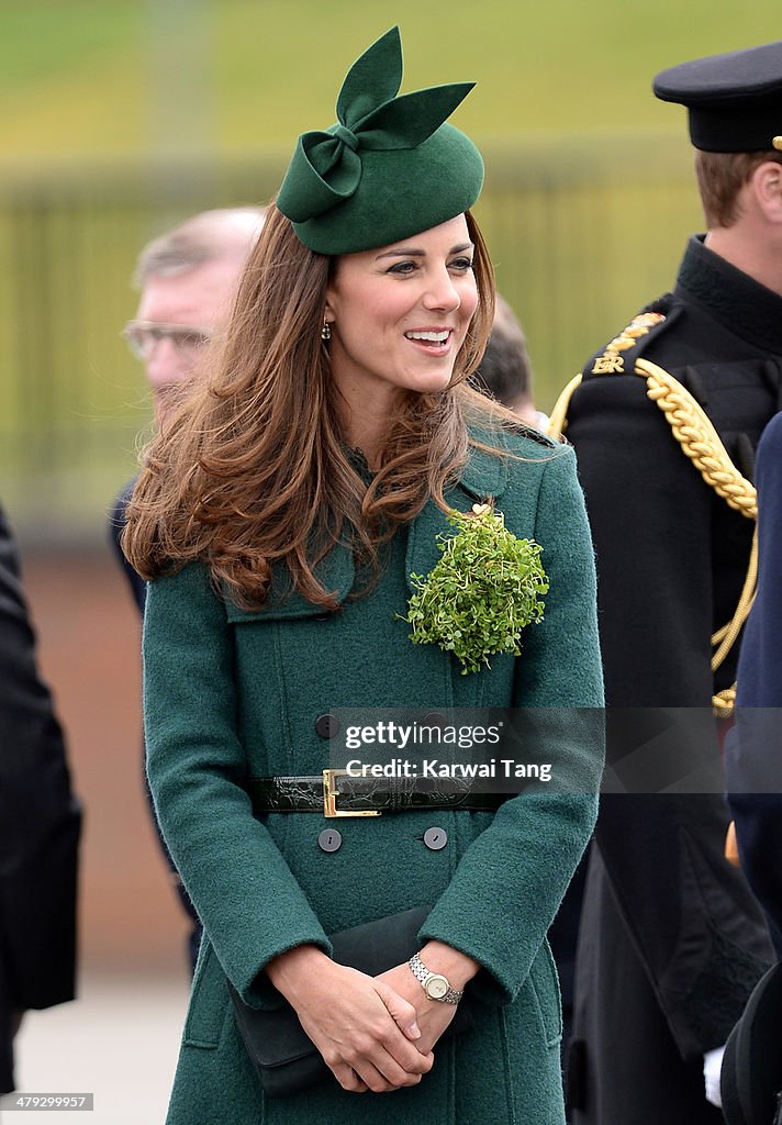 The Duke And Duchess Of Cambridge Attend The St Patrick's Day Parade At Mons Barracks, Aldershot