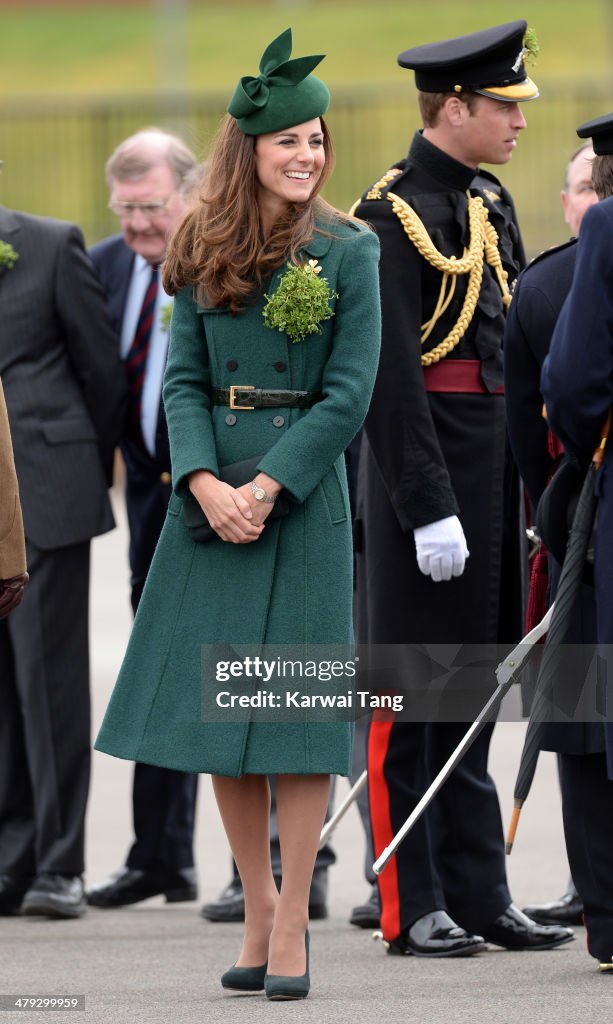 The Duke And Duchess Of Cambridge Attend The St Patrick's Day Parade At Mons Barracks, Aldershot