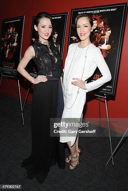Actress Julie Estelle and sister Kathy Sharon attend "The Raid 2" special screening at Sunshine Landmark on March 17, 2014 in New York City.