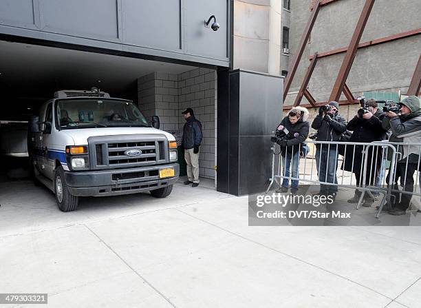 An exterior view of the Chelsea apartment building on March 17, 2014 in New York City, where fashion designer L'Wren Scott was found dead from an...