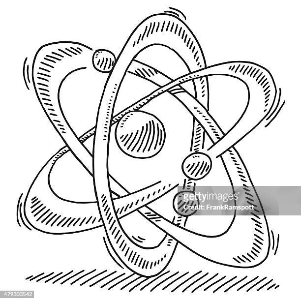 ilustraciones, imágenes clip art, dibujos animados e iconos de stock de atom molécula ciencia símbolo de dibujo - bolígrafo y marcador