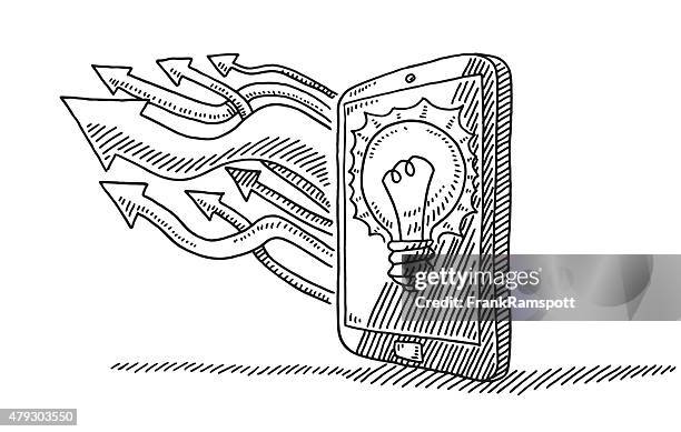 smart phone app development idea concept drawing - frank ramspott arrow stock illustrations