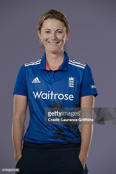 Charlotte Edwards of England poses for a portrait at the National Cricket Performance Centre on July 1, 2015 in Loughborough, England.