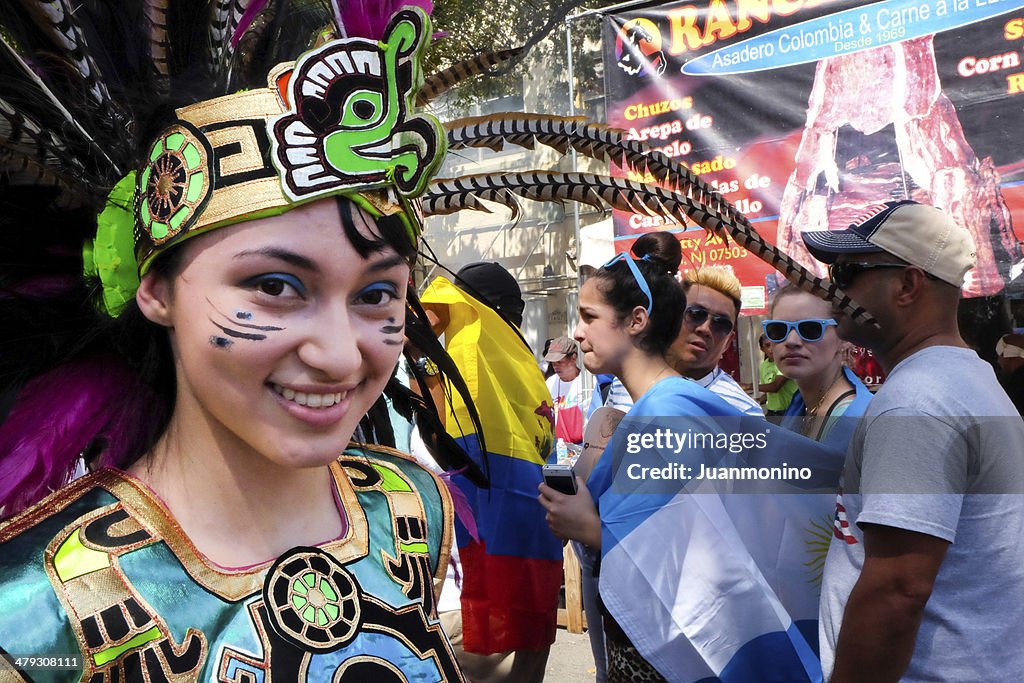 Young Woman Dressing as Aztecs Indian