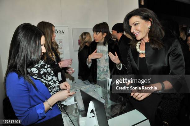 Hilary Farr attends the PANDORA Jewellery lounge At World MasterCard Fashion Week In Toronto - Day 1 at David Pecaut Square on March 17, 2014 in...