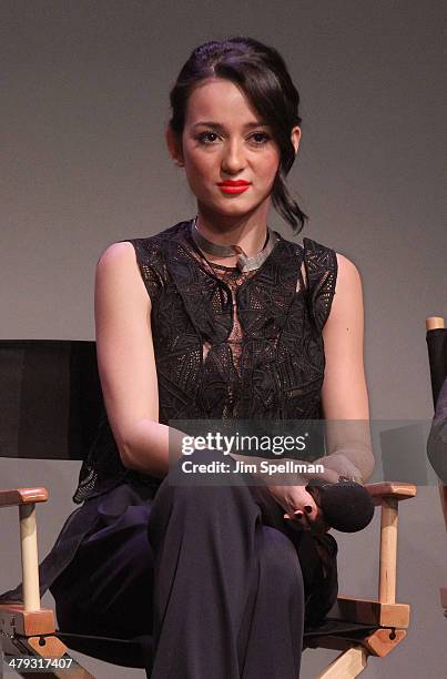 Actress Julie Estelle attends "Meet The Filmmakers" at Apple Store Soho on March 17, 2014 in New York City.