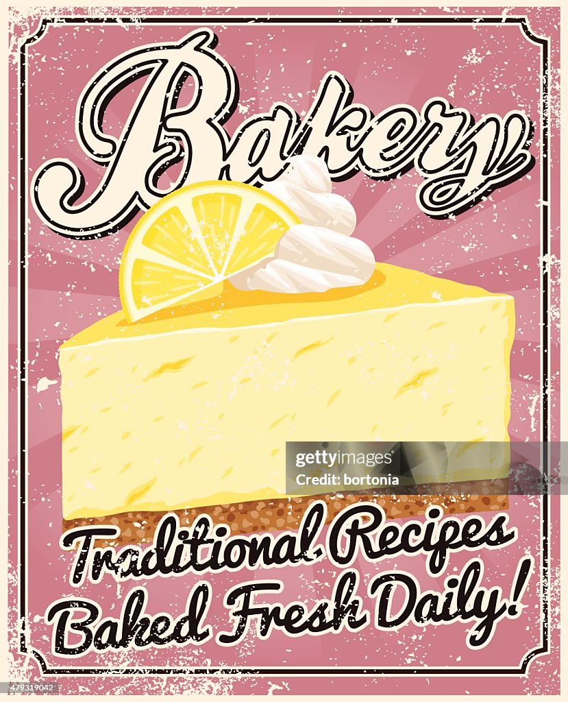 Vintage Screen Printed Bakery Poster