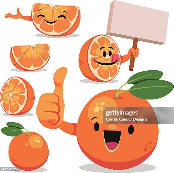 bildbanksillustrationer, clip art samt tecknat material och ikoner med orange cartoon set c - apelsin