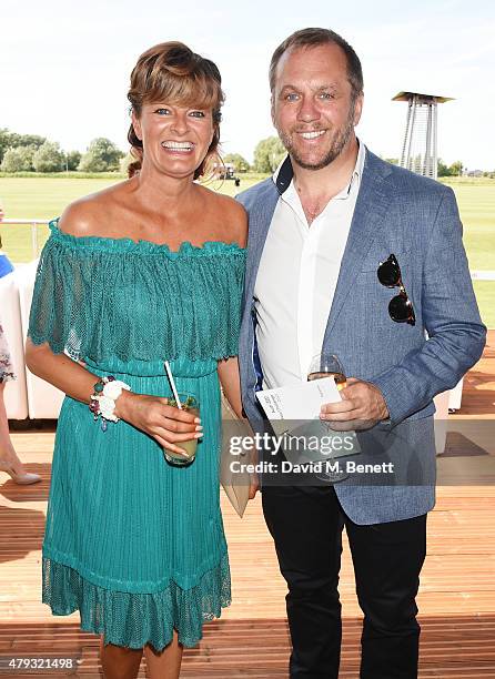 Dean Andrews and Helen Bowen-Green attend the Audi Polo Challenge 2015 at Cambridge County Polo Club on July 3, 2015 in Cambridge, England.