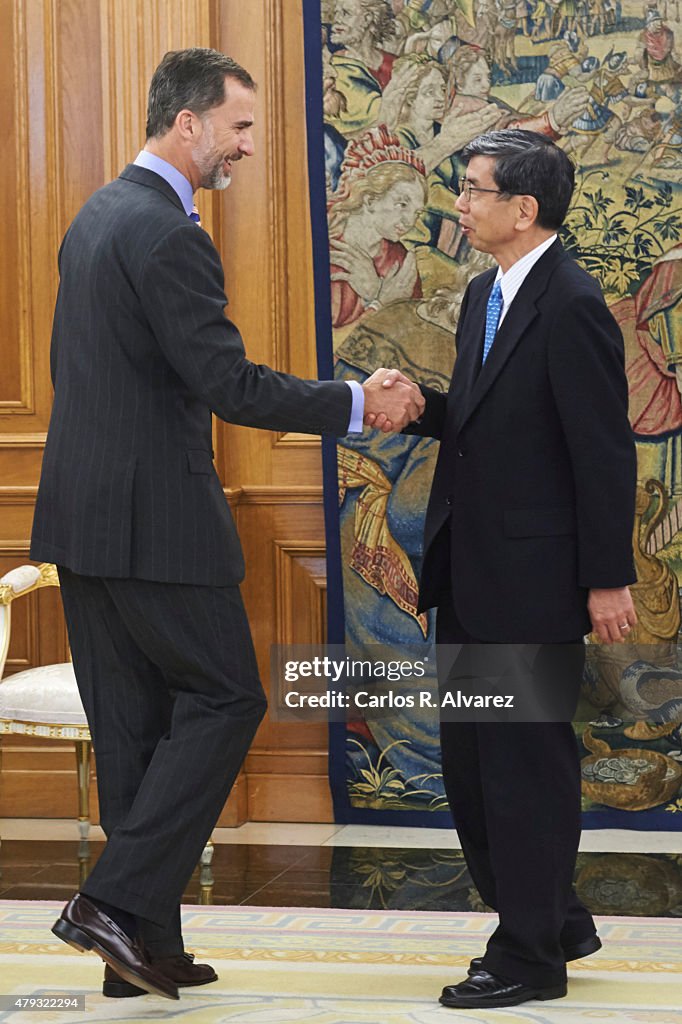 King Felipe VI of Spain Attends Audiences at Zarzuela Palace