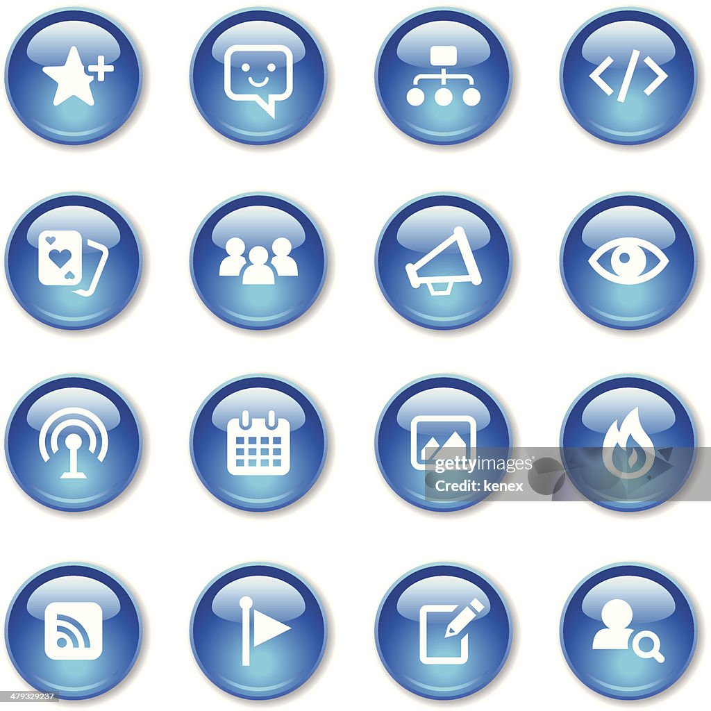 Conjunto de ícones de cristais/de meios de comunicação Social