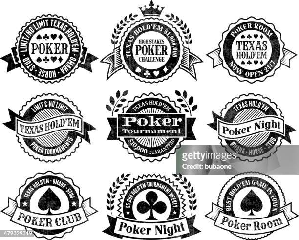 texas hold'em poker chips cards and gambling vector graphics - obsolete icon stock illustrations