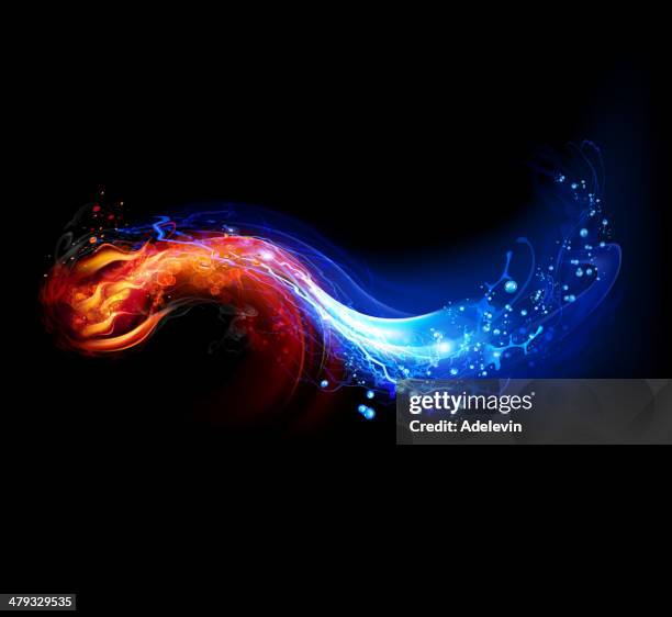 fire and water wave - fire and water stock illustrations