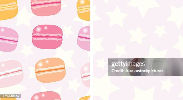 macarons and stars; seamless pattern - star pattern stock illustrations