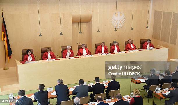 Judges of the Second Senate of the Federal Constitutional Court of Germany Sibylle Kessal-Wulf, Monika Hermanns, Michael Gerhardt, Peter Huber,...