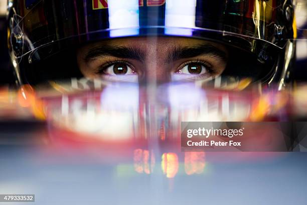 Carlos Sainz of Scuderia Toro Rosso and Spain during practice for the Formula One Grand Prix of Great Britain at Silverstone Circuit on July 3, 2015...