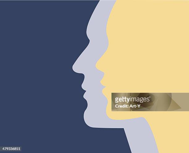 male & female - human head stock illustrations