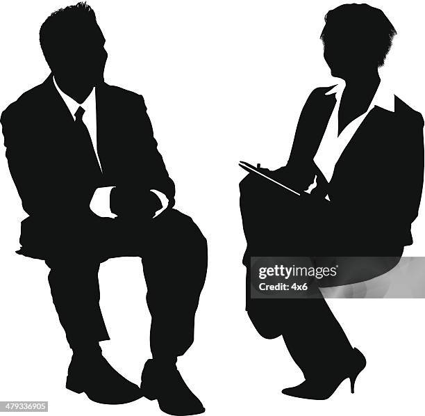 businesspeople job interview - job interview stock illustrations