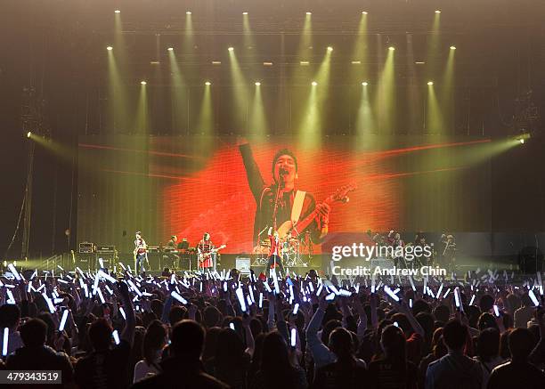 Taiwanese Alternative Rock Band Mayday kicks off the North American 'Now-Here World Tour' at Pacific Coliseum on March 17, 2014 in Vancouver, Canada.