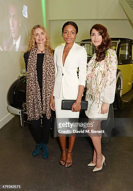 Bond Girls Maryam d'Abo, Naomie Harris and Caterina Murino attend the 'Bond In Motion' photocall at the London Film Museum on March 18, 2014 in...