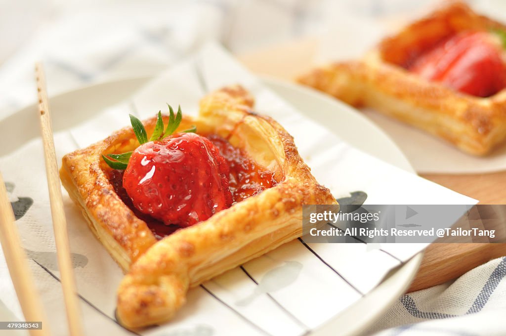Strawberry Jam Puff Pastry Tart