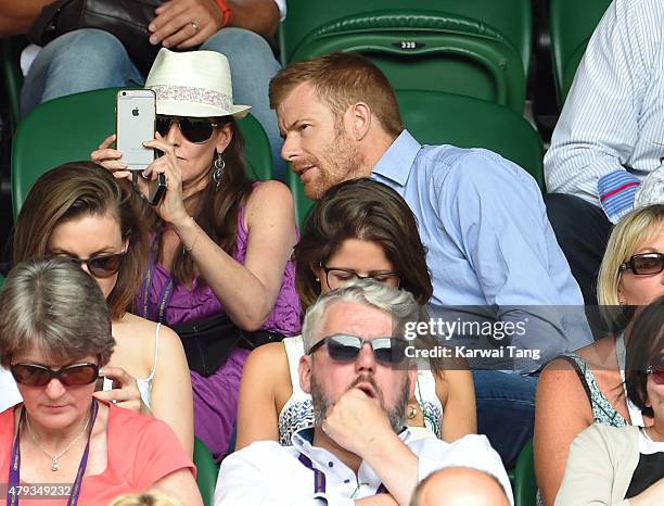 Tom Aikens attends the Novak Djokovic v Bernard Tomic match on day five of the annual Wimbledon Tennis Championships at Wimbledon on July 3, 2015 in...