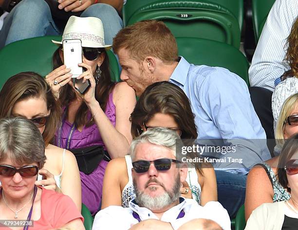 Tom Aikens attends the Novak Djokovic v Bernard Tomic match on day five of the annual Wimbledon Tennis Championships at Wimbledon on July 3, 2015 in...