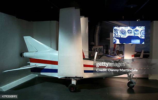 General view of the Acrostar Jet plane used in film Octopussy at a photocall ahead of the opening of the Bond In Motion exhibition at the London Film...