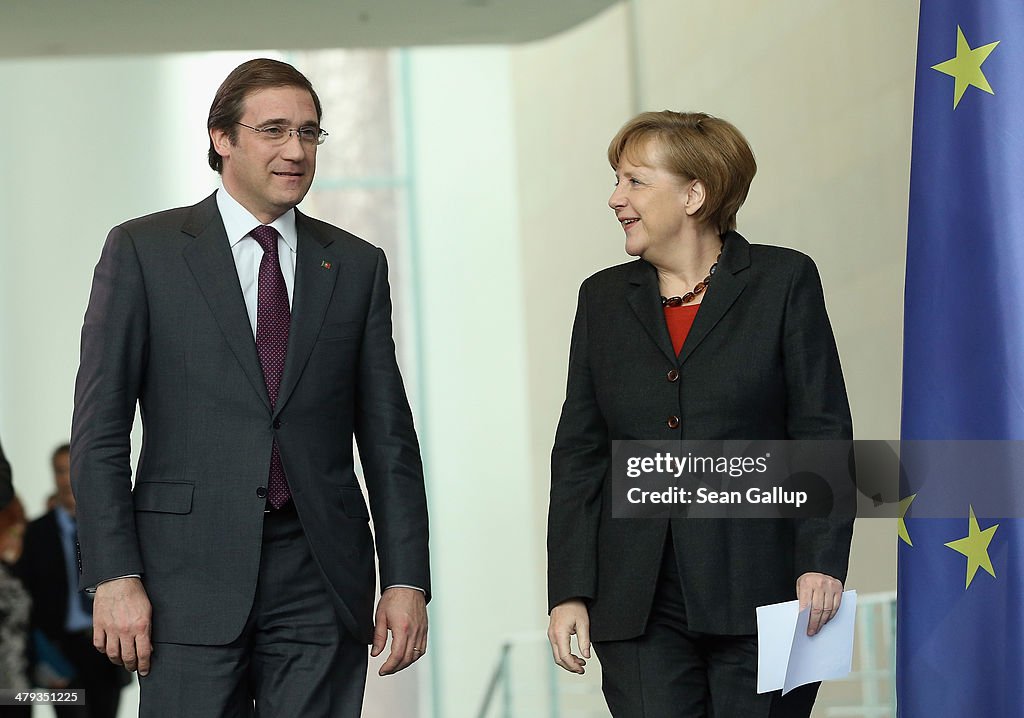 Portuguese Prime Minister Coelho Meets With Merkel