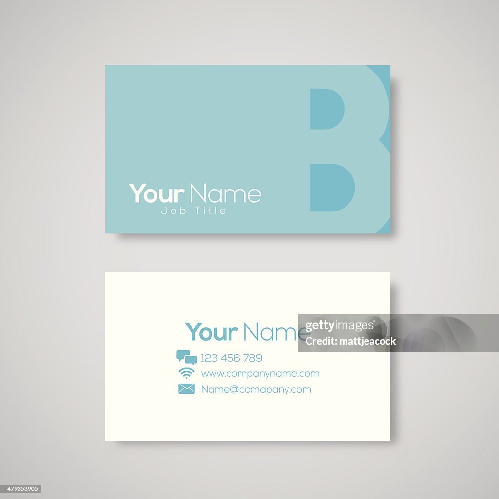 Business card template Buchstabe B