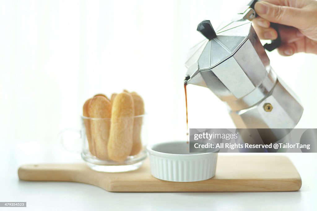 In the making of tiramisu